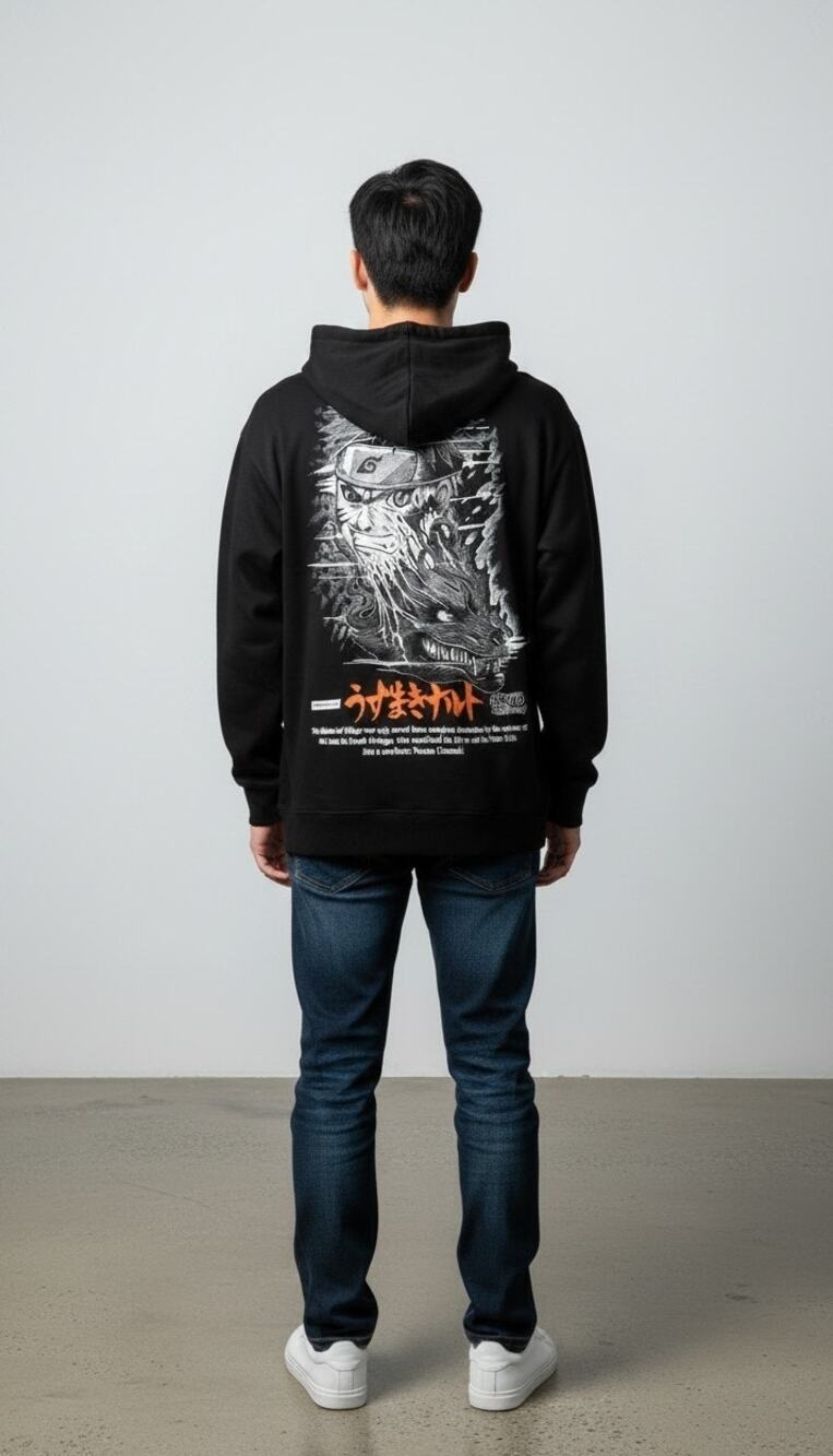 PRIMITIVE x NARUTO Beast Hood - Hooded Pullover Sweater Mens size Large in Black